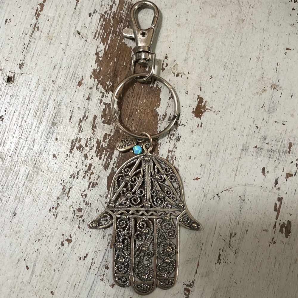 .925 Hamsa Hand Keychain